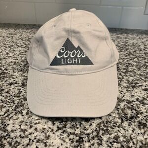 Coors Light‎ Hat Cap Snap Back Beige Embroidered Beer Advertising Baseball Mens